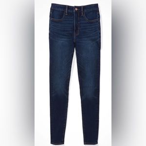 💜American Eagle Outfitters 360 super stretch Hi- rise Jegging size 8, Dark blue
